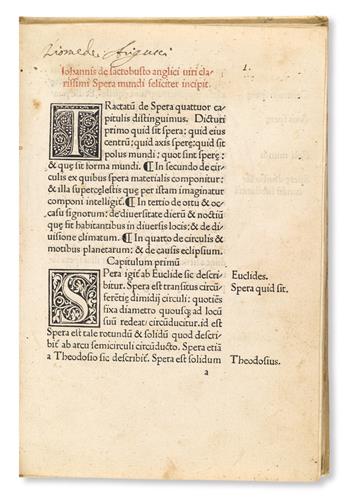 INCUNABULA  SACROBOSCO, JOHANNES DE. Sphaera mundi.  1478